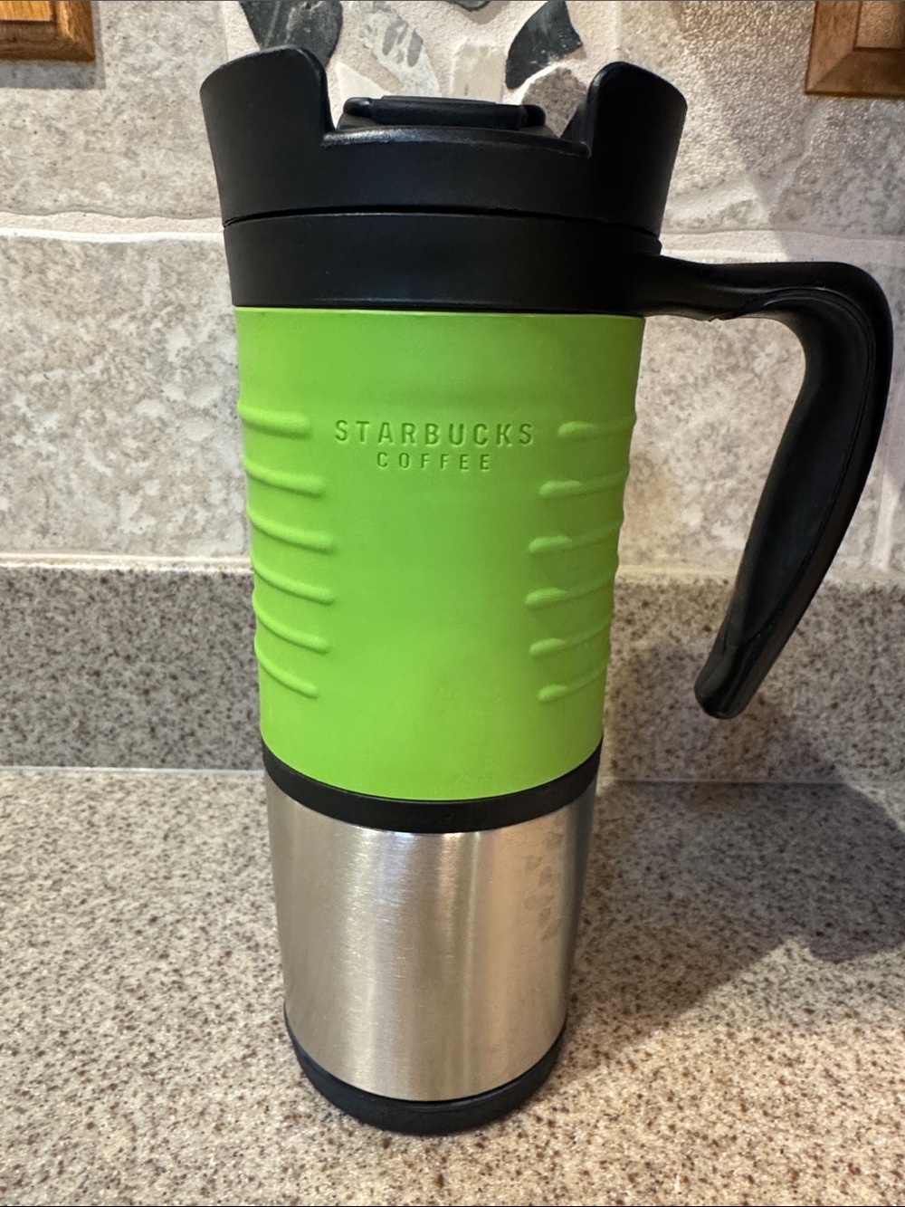 Starbucks Coffee Stainless Steel Handle Tumbler with Green accent